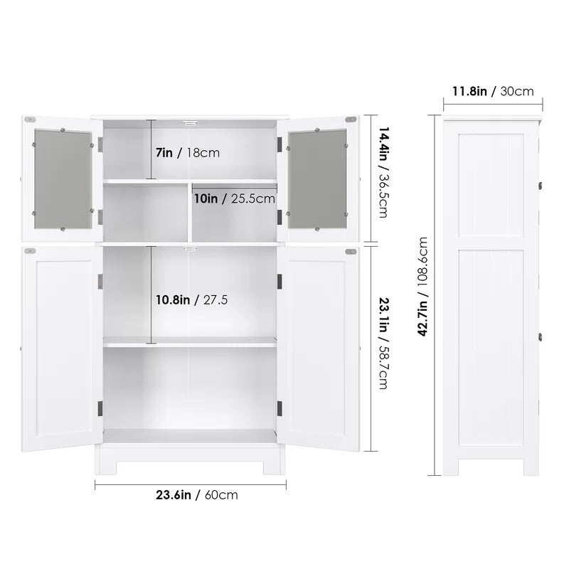Bathroom Cabinets: 23.6'' W x 42.7'' H x 11.8'' D Linen Cabinet