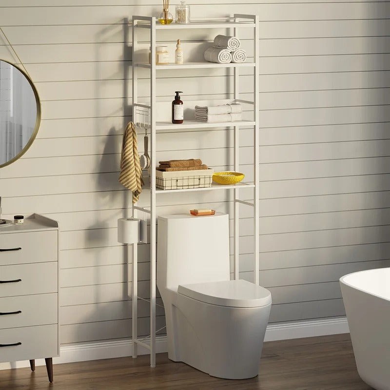 Bathroom Cabinets: 23.6'' W x 68'' H x 9.4'' D Over-The-Toilet Storage
