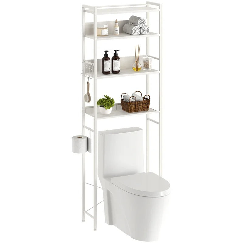 Bathroom Cabinets: 23.6'' W x 68'' H x 9.4'' D Over-The-Toilet Storage