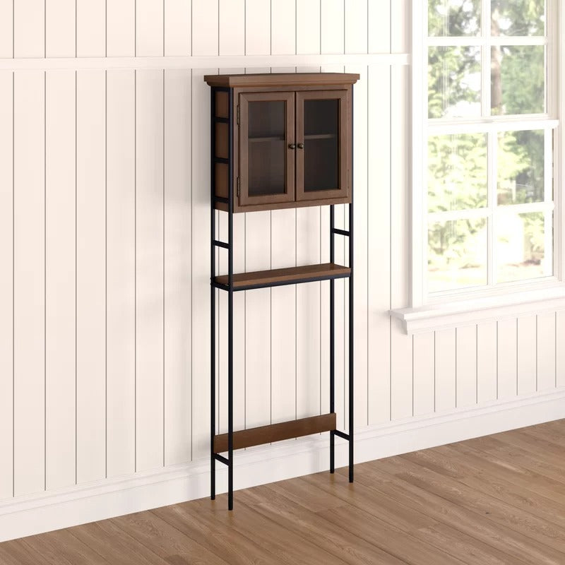 Bathroom Cabinets: 25.5'' W x 67.5'' H x 8'' D Solid Wood Over-The-Toilet Storage