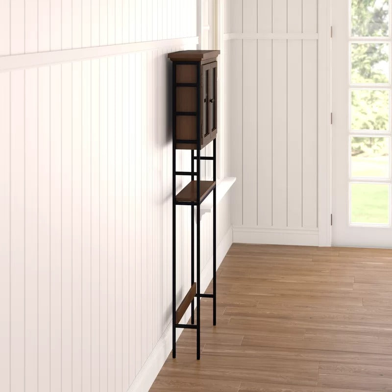 Bathroom Cabinets: 25.5'' W x 67.5'' H x 8'' D Solid Wood Over-The-Toilet Storage