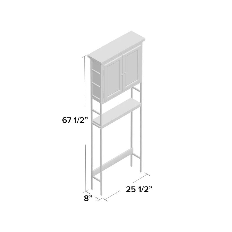 Bathroom Cabinets: 25.5'' W x 67.5'' H x 8'' D Solid Wood Over-The-Toilet Storage