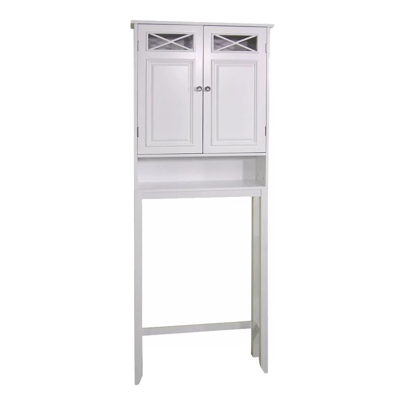 Bathroom Cabinets: 25'' W x 68.25'' H x 8'' D Over-The-Toilet Storage