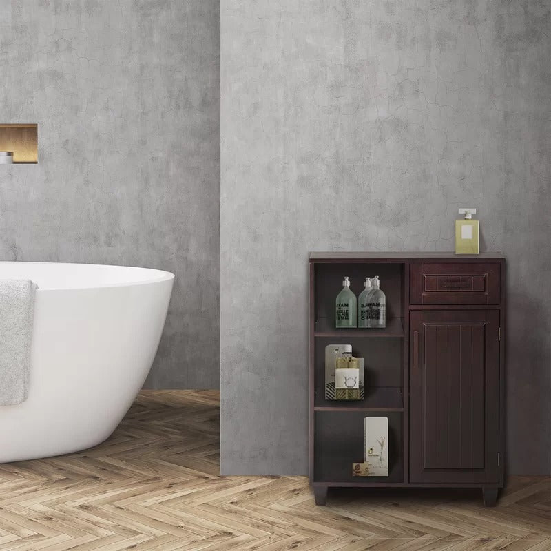 Bathroom Cabinets: 26'' W x 34.25'' H x 12.5'' D Free-Standing Bathroom Cabinet
