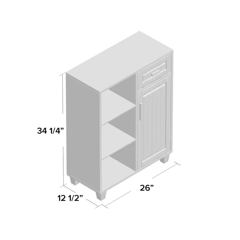 Bathroom Cabinets: 26'' W x 34.25'' H x 12.5'' D Free-Standing Bathroom Cabinet
