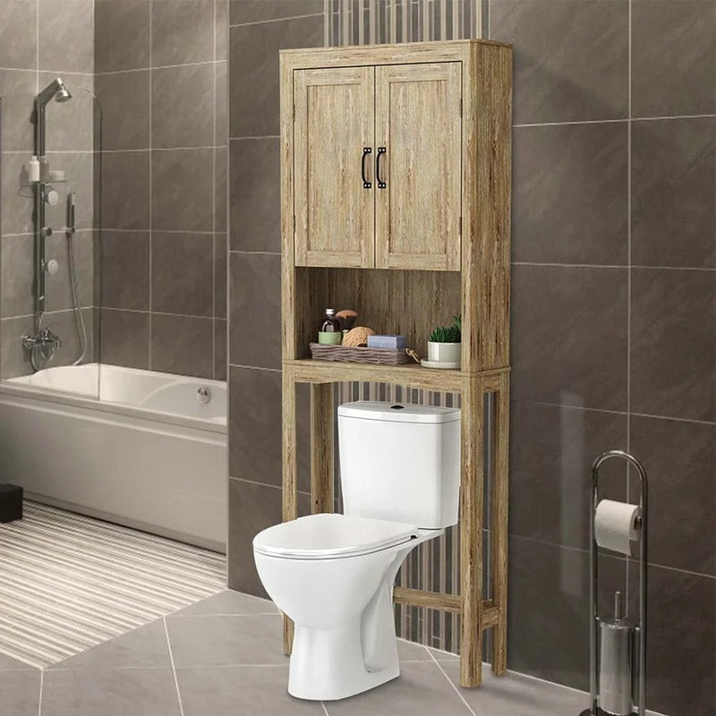 Bathroom Cabinets: 26'' W x 65.9'' H x 9.63'' D Over-The-Toilet Storage