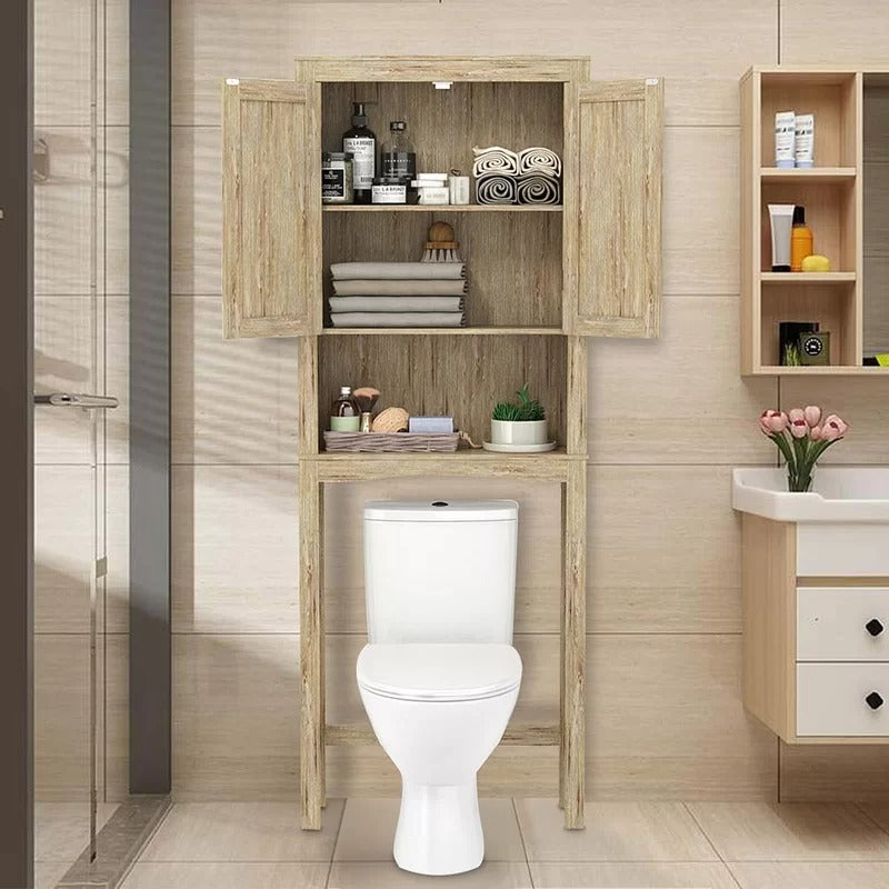 Bathroom Cabinets: 26'' W x 65.9'' H x 9.63'' D Over-The-Toilet Storage