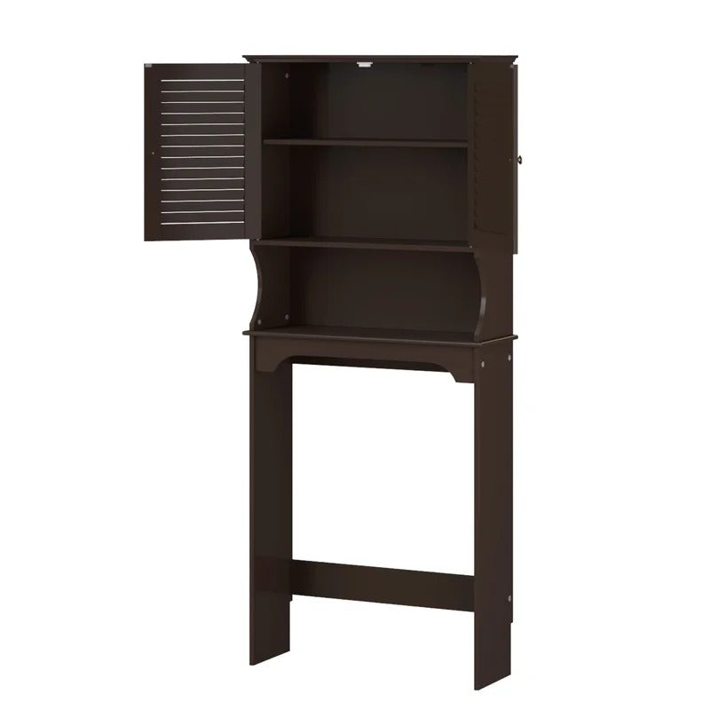 Bathroom Cabinets: 27.36'' W x 63.75'' H x 9.25'' D Over-The-Toilet Storage