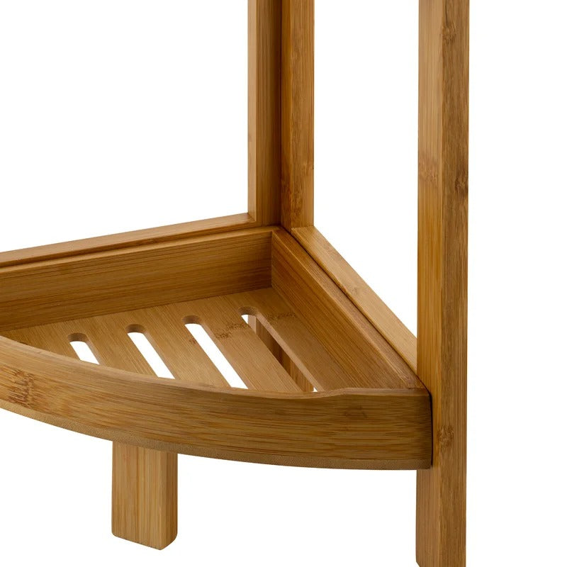 Bathroom Cabinets: 9.05'' W x 24.4'' H x 9.05'' D Solid Wood Free-Standing Bathroom Shelves