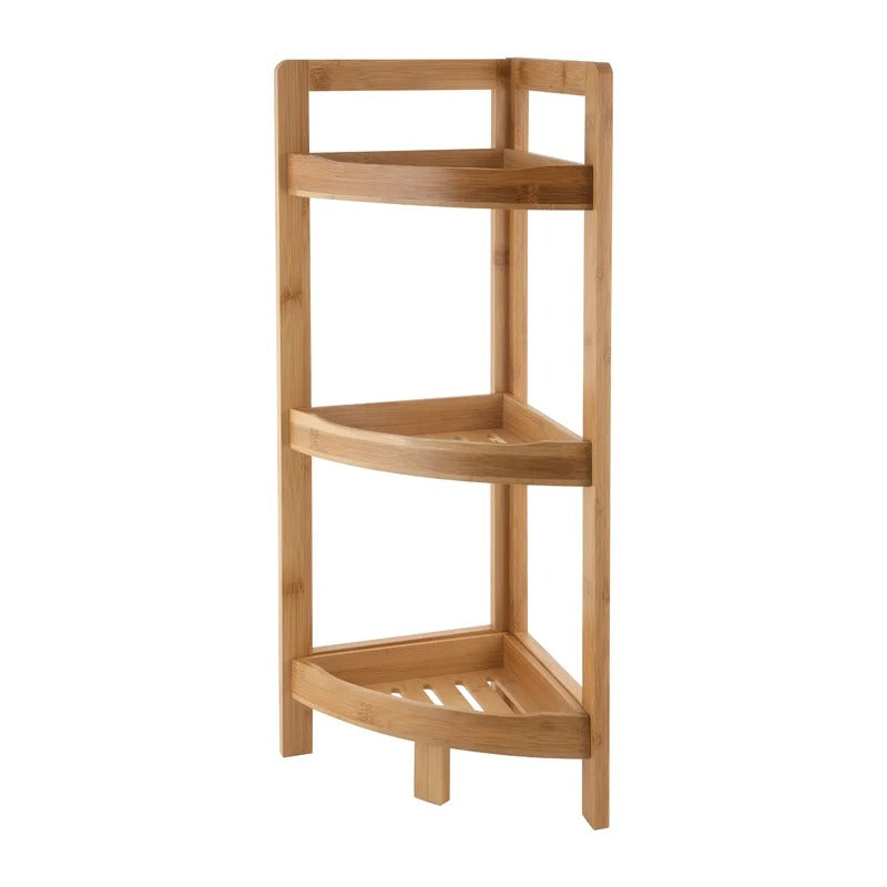 Bathroom Cabinets: 9.05'' W x 24.4'' H x 9.05'' D Solid Wood Free-Standing Bathroom Shelves