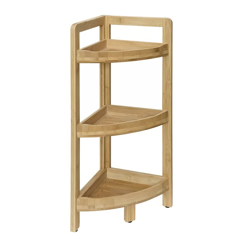 Bathroom Cabinets: 9.05'' W x 24.4'' H x 9.05'' D Solid Wood Free-Standing Bathroom Shelves