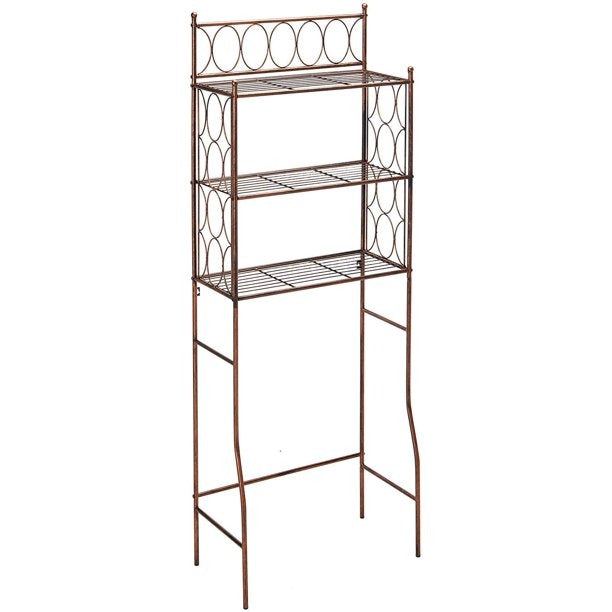 Bathroom Cabinets: Copper Iron 3 Tier Bathroom Rack