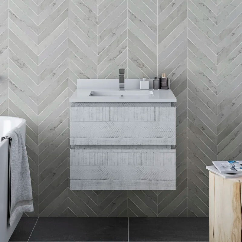 Bathroom Cabinets: Wall Hung 23" Single Bathroom Vanity Base Only