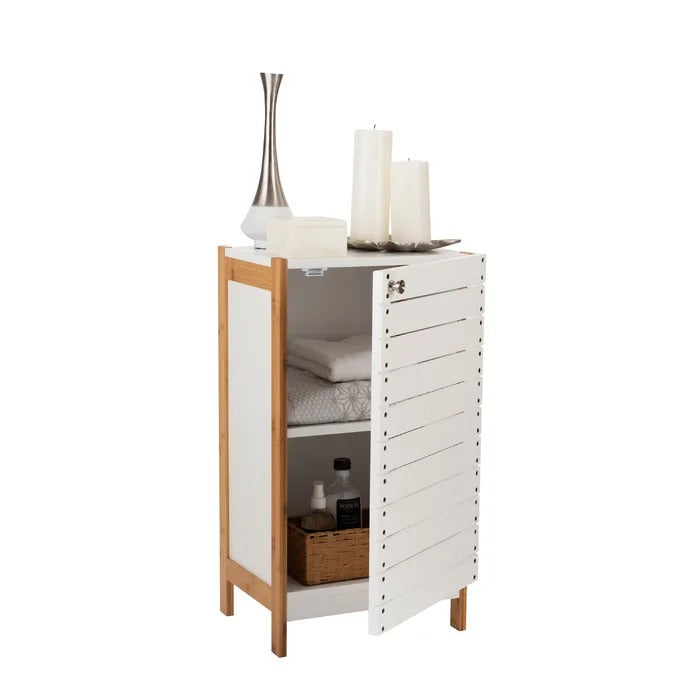 Bathroom Linen Cabinets: 12.6'' W x 26.97'' H x 14.57'' D Free-Standing Bathroom Cabinet