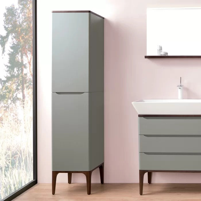 Bathroom Linen Cabinets:15.75'' W x 70.98'' H x 18.11'' D Solid Wood Linen Cabinet