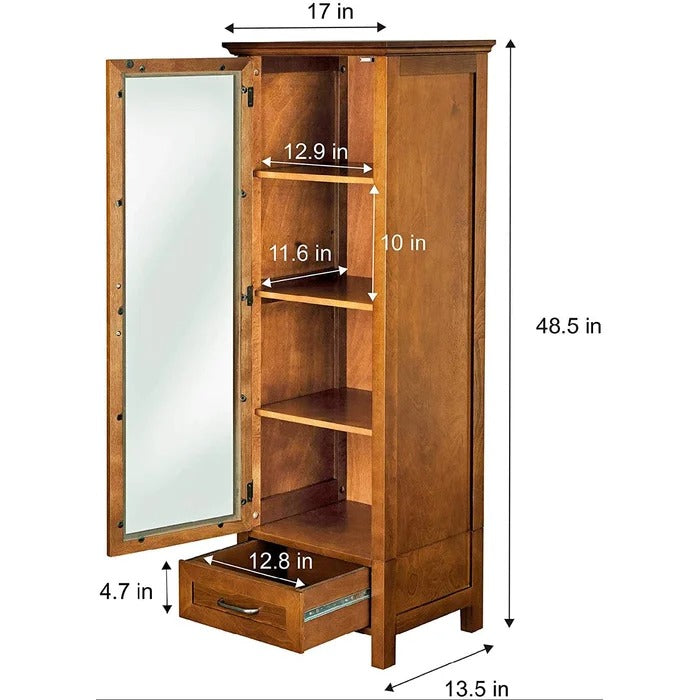 Bathroom Linen Cabinets:17'' W x 48.5'' H x 13.5'' D Linen Cabinet