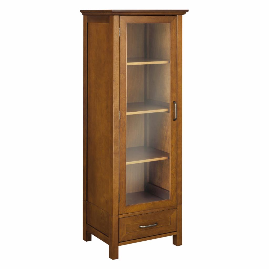 Bathroom Linen Cabinets: 1 Door Linen Cabinet with Bottom Drawer