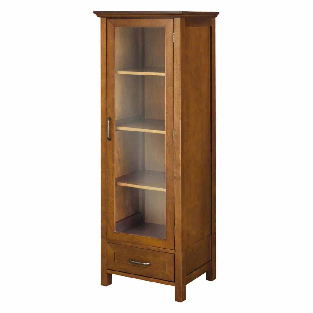 Bathroom Linen Cabinets: 1 Door Linen Cabinet with Bottom Drawer