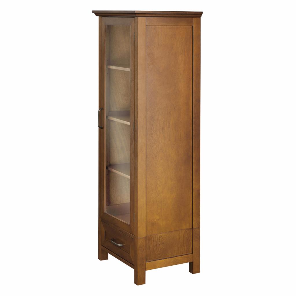 Bathroom Linen Cabinets: 1 Door Linen Cabinet with Bottom Drawer