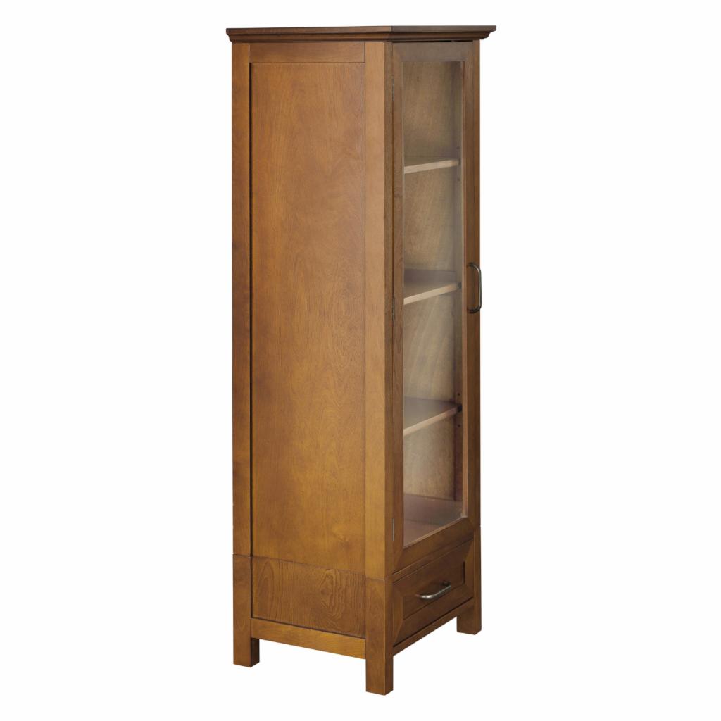 Bathroom Linen Cabinets: 1 Door Linen Cabinet with Bottom Drawer