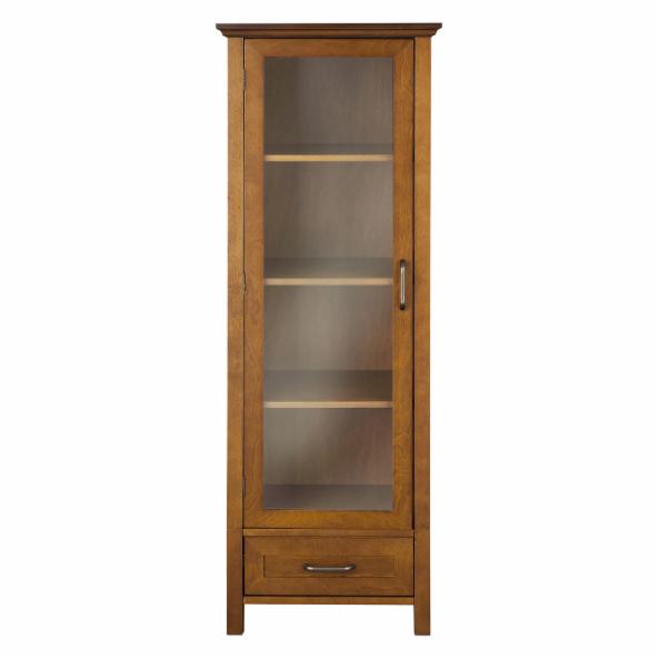 Bathroom Linen Cabinets: 1 Door Linen Cabinet with Bottom Drawer