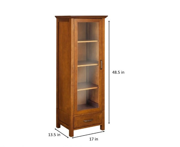 Bathroom Linen Cabinets 1 Door Linen Cabinet with Bottom Drawer