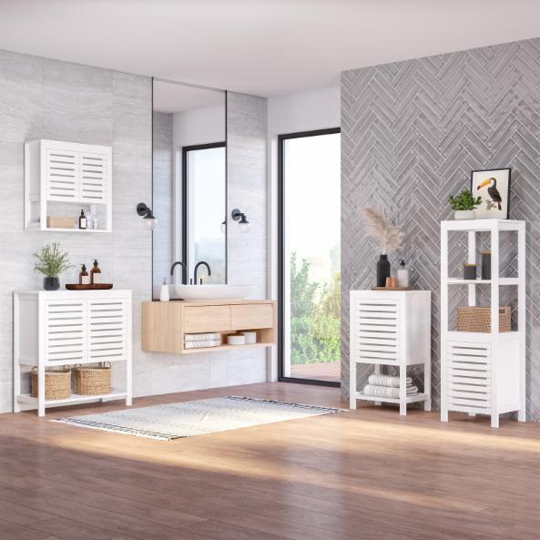 Bathroom Linen Cabinets: 1 Door Linen Tower