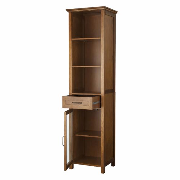 Bathroom Linen Cabinets: 1 Drawer Linen Cabinet with 3 Open Shelves