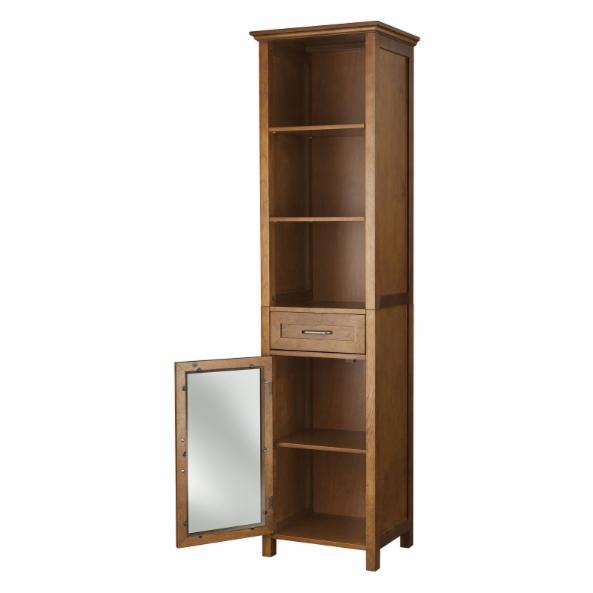 Bathroom Linen Cabinets: 1 Drawer Linen Cabinet with 3 Open Shelves