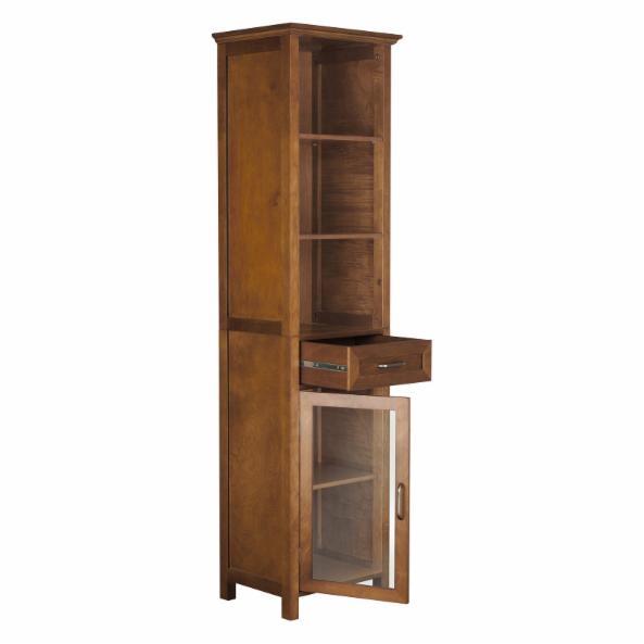 Bathroom Linen Cabinets: 1 Drawer Linen Cabinet with 3 Open Shelves