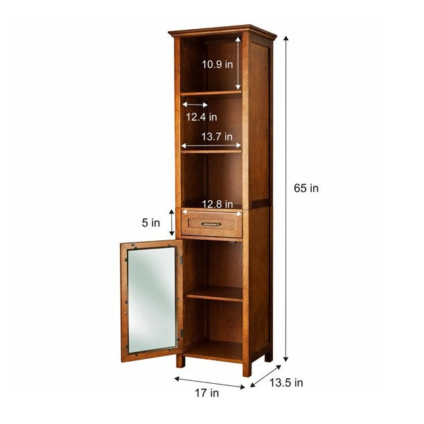 Bathroom Linen Cabinets 1 Drawer Linen Cabinet with 3 Open Shelves