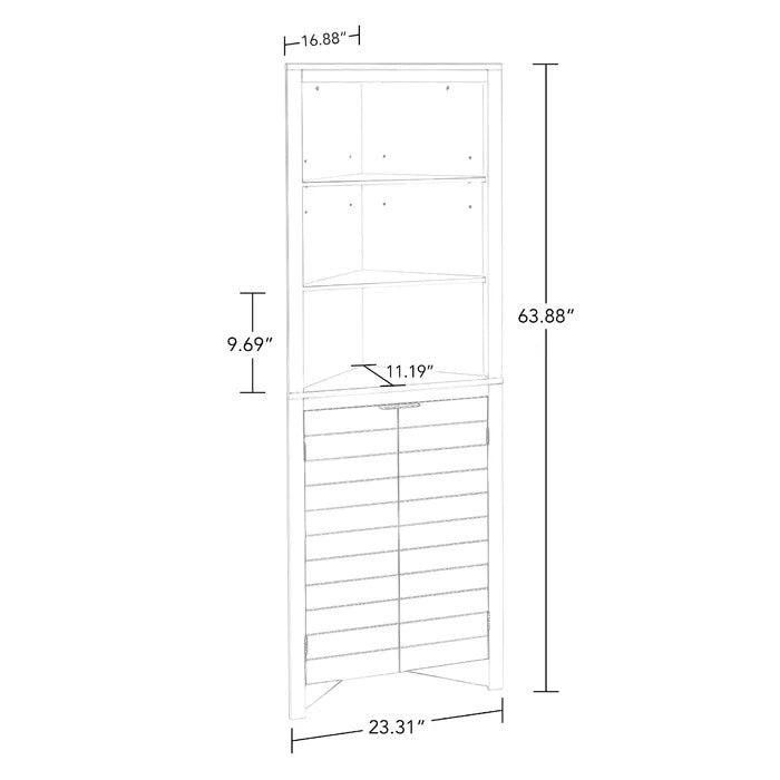 Bathroom Linen Cabinets: 23.31'' W x 63.88'' H x 11.19'' D Linen Cabinet