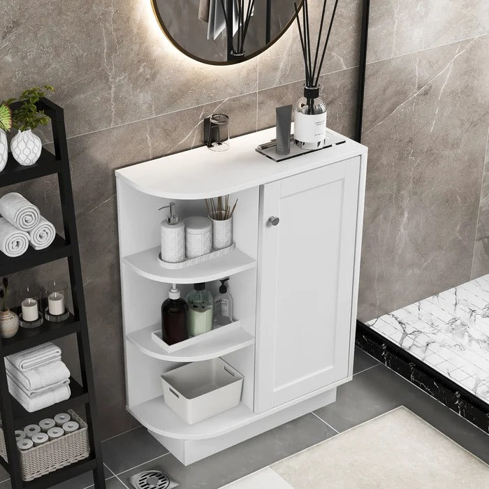 Freestanding White Bathroom Cabinet | High Gloss Freestanding White Bathroom Cabinet | High Gloss