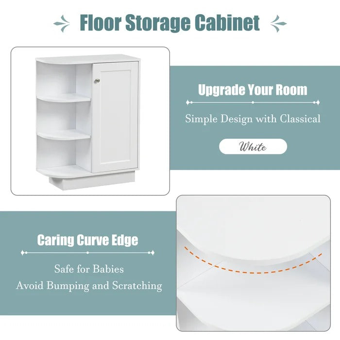 Bathroom Linen Cabinets: 23.6'' W x 31.3'' H x 9.7'' D Free-Standing Bathroom Cabinet