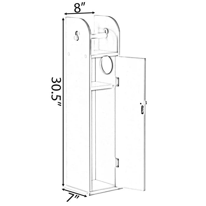 Bathroom Linen Cabinets: 8'' W x 30.5'' H x 7'' D Linen Cabinet