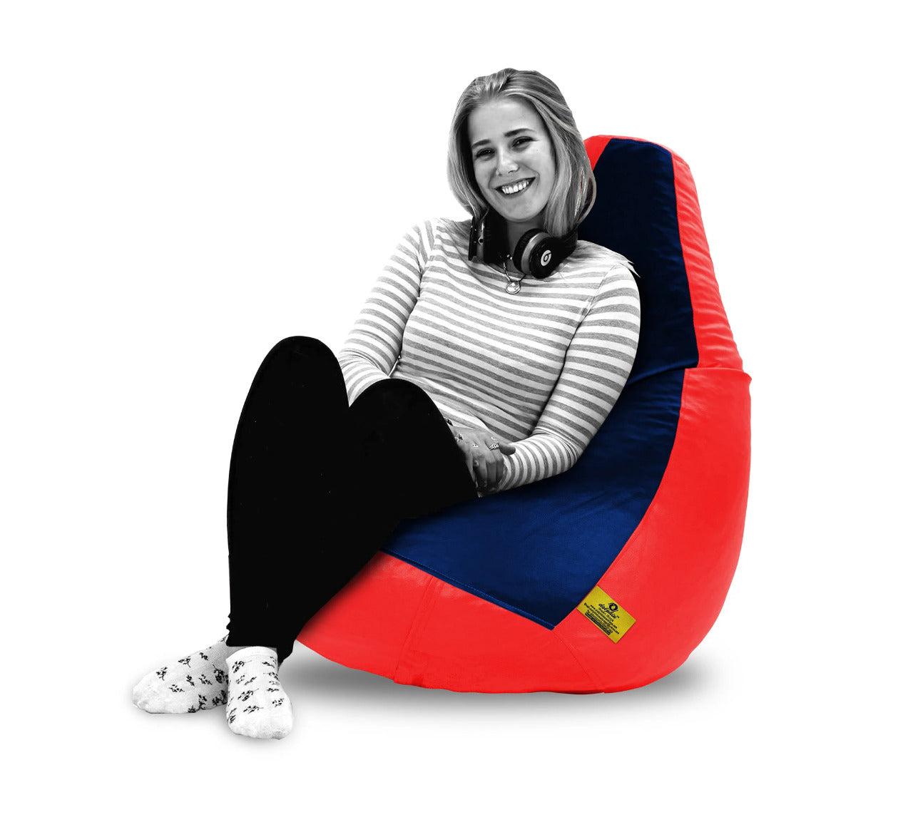 Bean Bag : XXL RED & NAVY BLUE BEAN BAG-FILLED(With Beans)