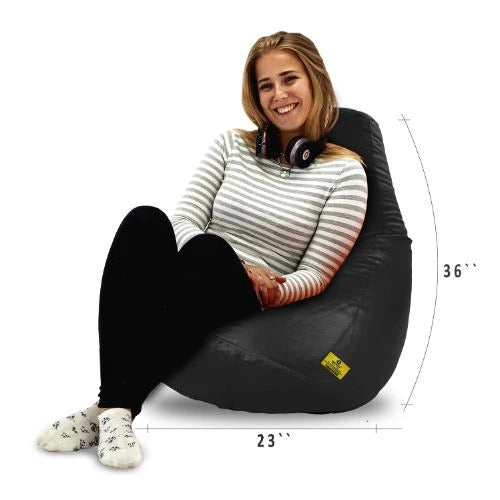 Bean Bag : XL BEAN BAG-BLACK - Filled (With Beans)