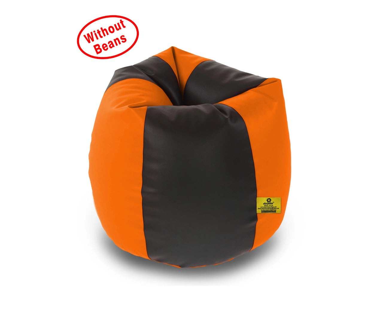 Bean Bag XL BLACK&ORANGE BEAN BAG-COVER (Without Beans)