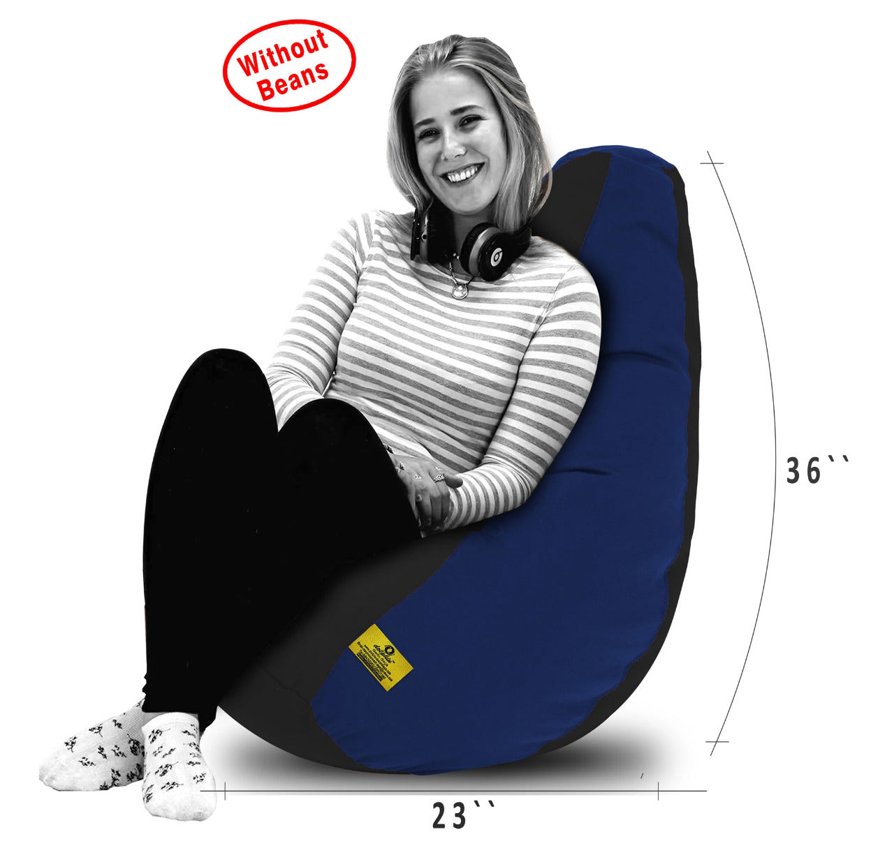 Bean Bag XL BLACK&N.BLUE BEAN BAG-COVERS(Without Beans)