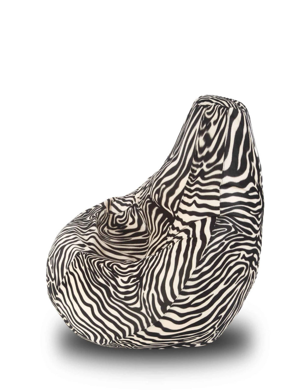 Bean Bag : XL Blk-White-ZEBRA-FABRIC-FILLED & WASHABLE (with Beans)