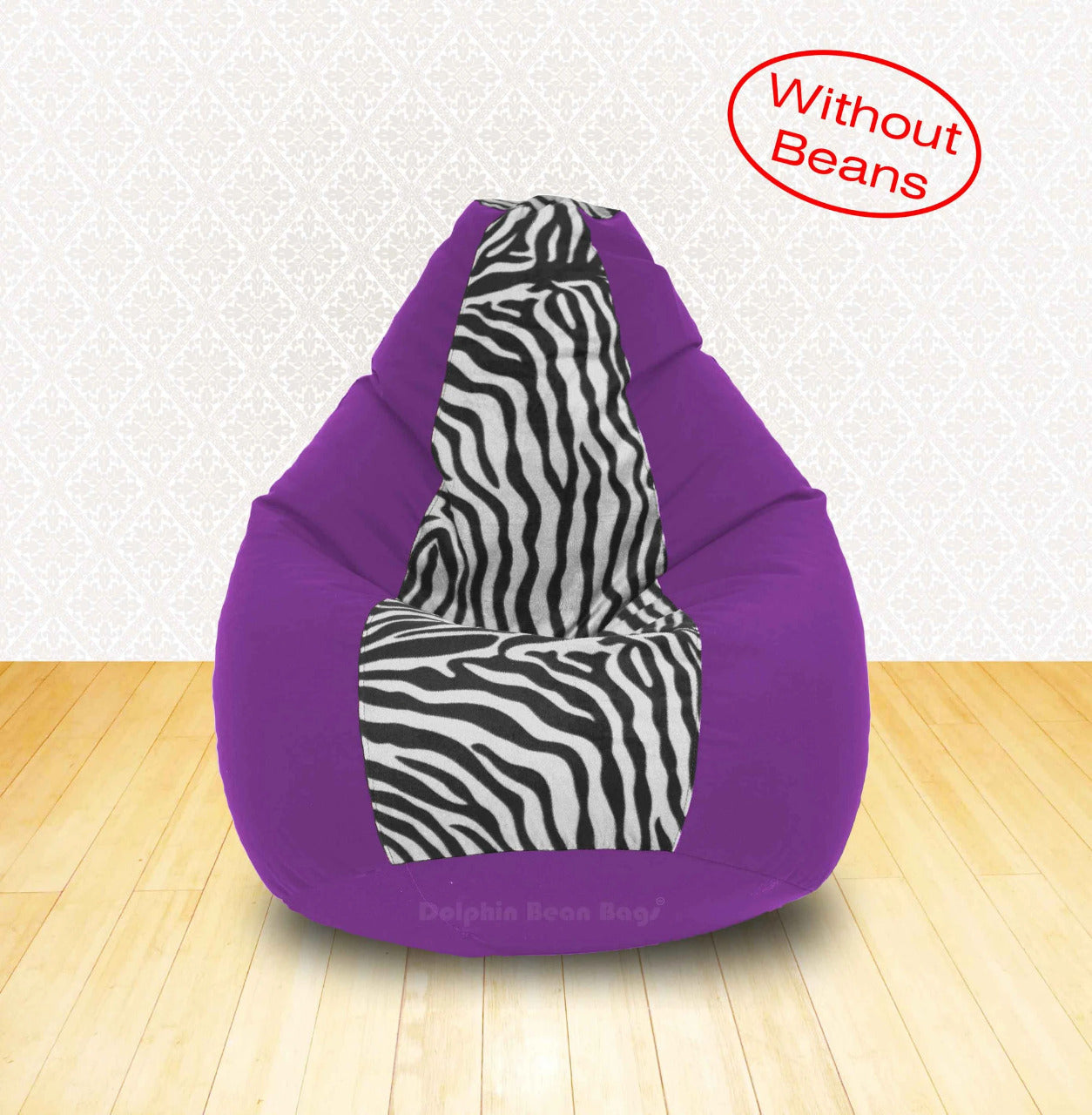 Bean Bag XL Purple Zebra(Blk-White)-FABRIC-COVERS(without Beans)