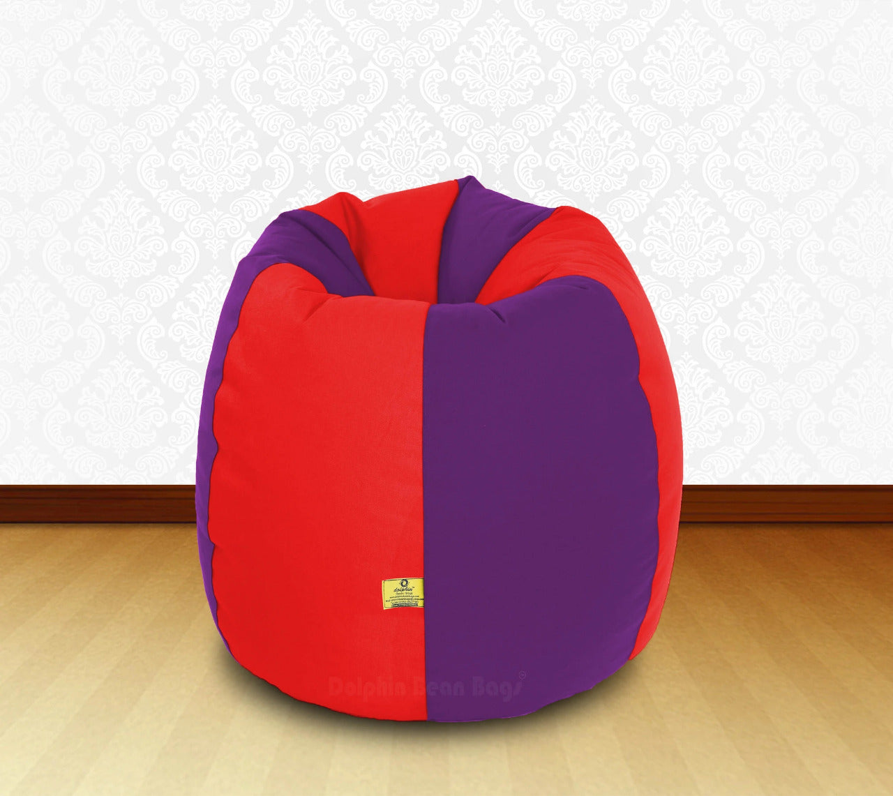 Bean Bag : XL Red/Purple-FABRIC-FILLED & WASHABLE (with Beans)