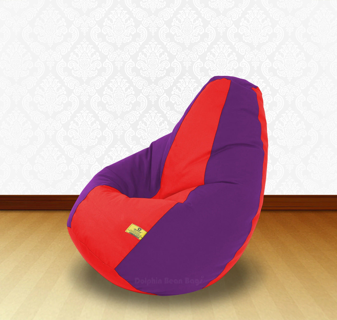Bean Bag : XL Red/Purple-FABRIC-FILLED & WASHABLE (with Beans)