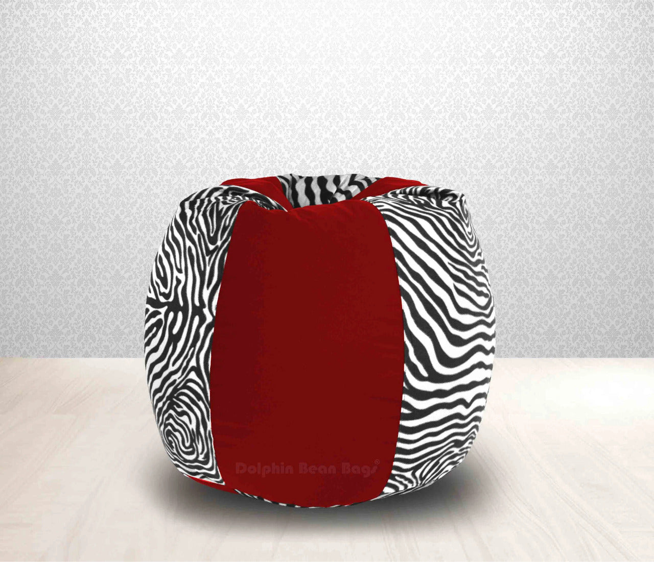 Bean Bag XL Red Zebra(Blk-White)-FABRIC-COVERS(without Beans)