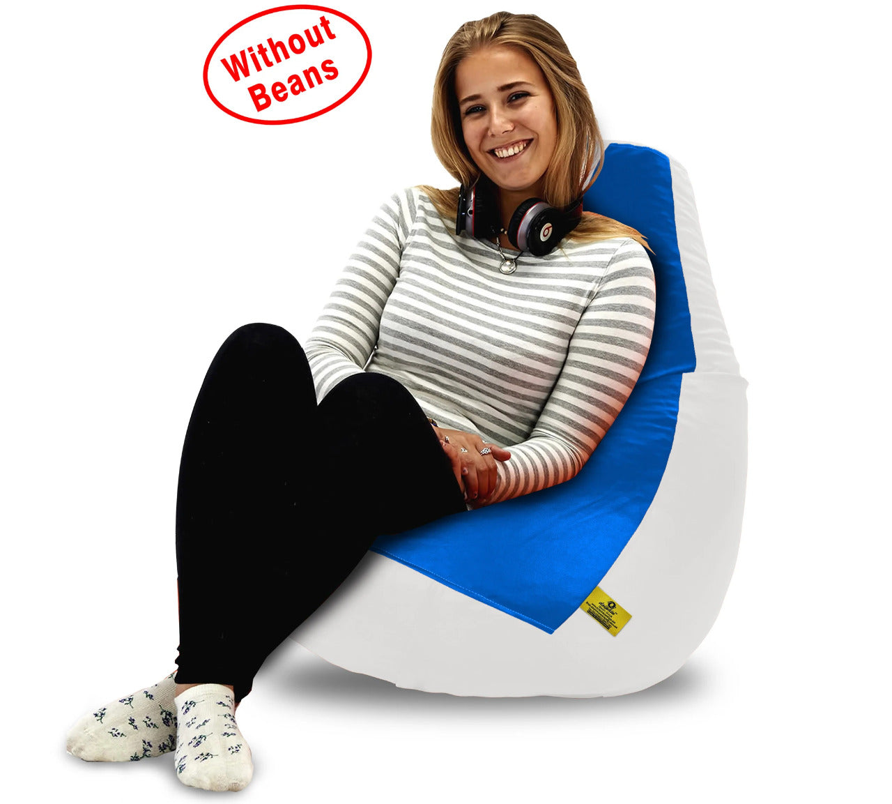 Bean Bag XL WHITE&R.BLUE BEAN BAG-COVERS(Without Beans)