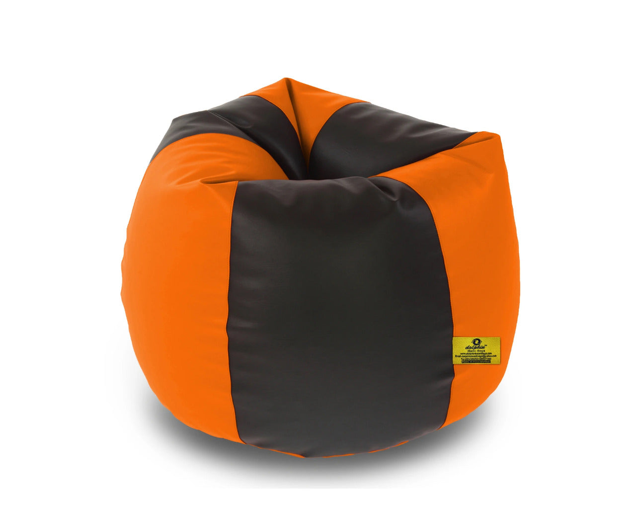 Bean Bag : XXL BLACK & ORANGE BEAN BAG-FILLED (With Beans)