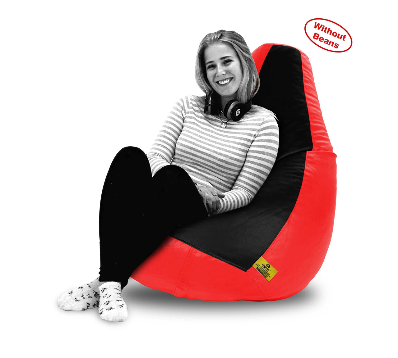 Bean Bag XXL BLACK&RED BEAN BAG-COVER (Without Beans)