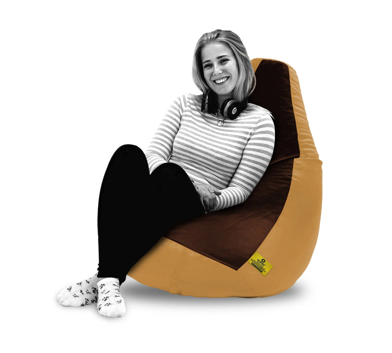 Bean Bag : 2XL BROWN&BEIGE BEAN BAG-FILLED(With Beans)
