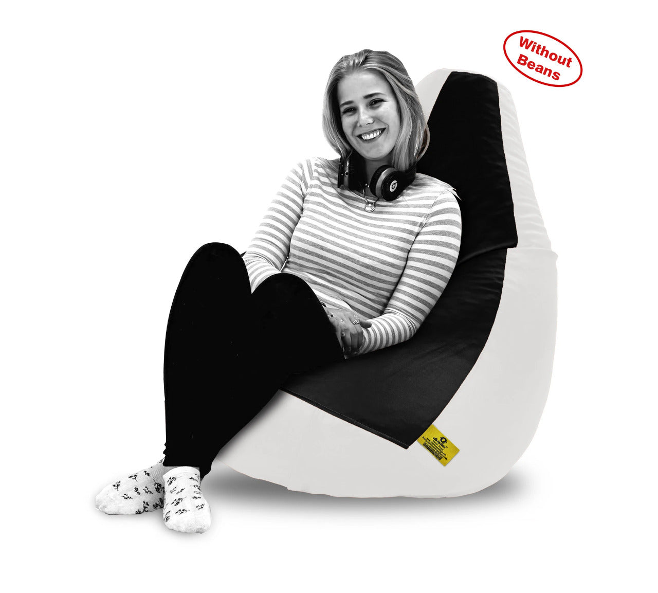 Bean Bag: XXL Black & White Bean Bag Cover (Without Beans)