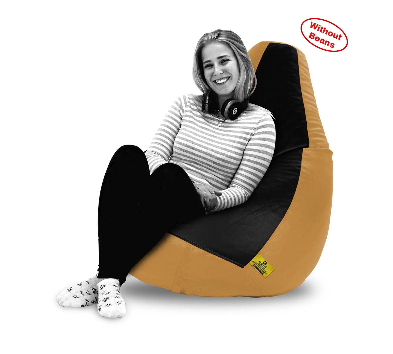 Bean Bag: XXL Black & Fawn Bean Bag Cover (Without Beans)